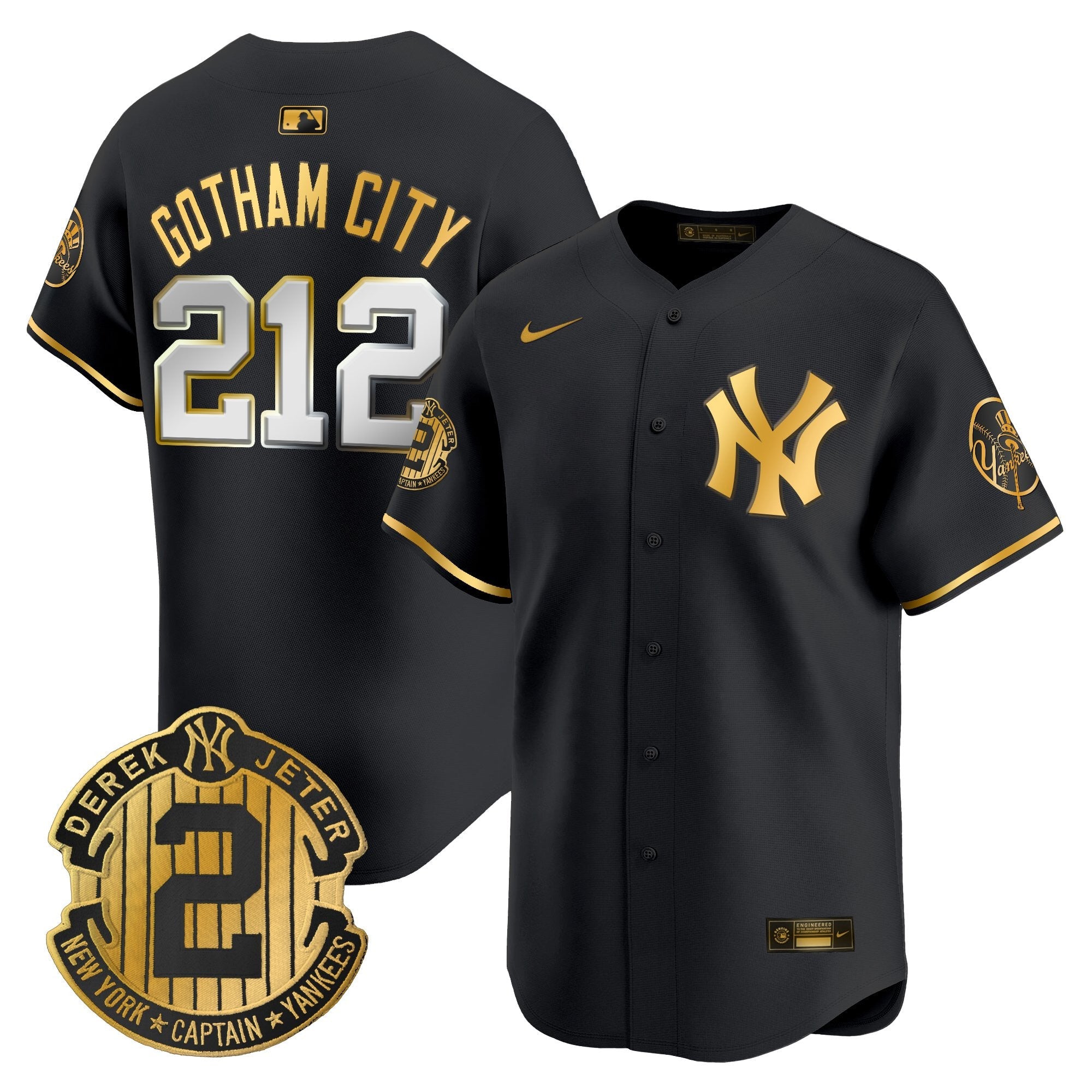Men’s New York Throwback Vapor Premier Limited Jersey – Derek Jeter Patch