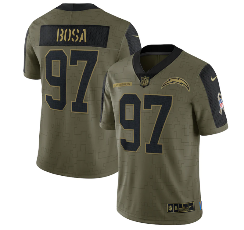 Los Angeles Chargers Vapor Limited Jersey Salute To Service 2021