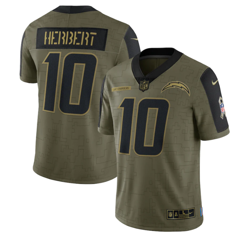 Los Angeles Chargers Vapor Limited Jersey Salute To Service 2021