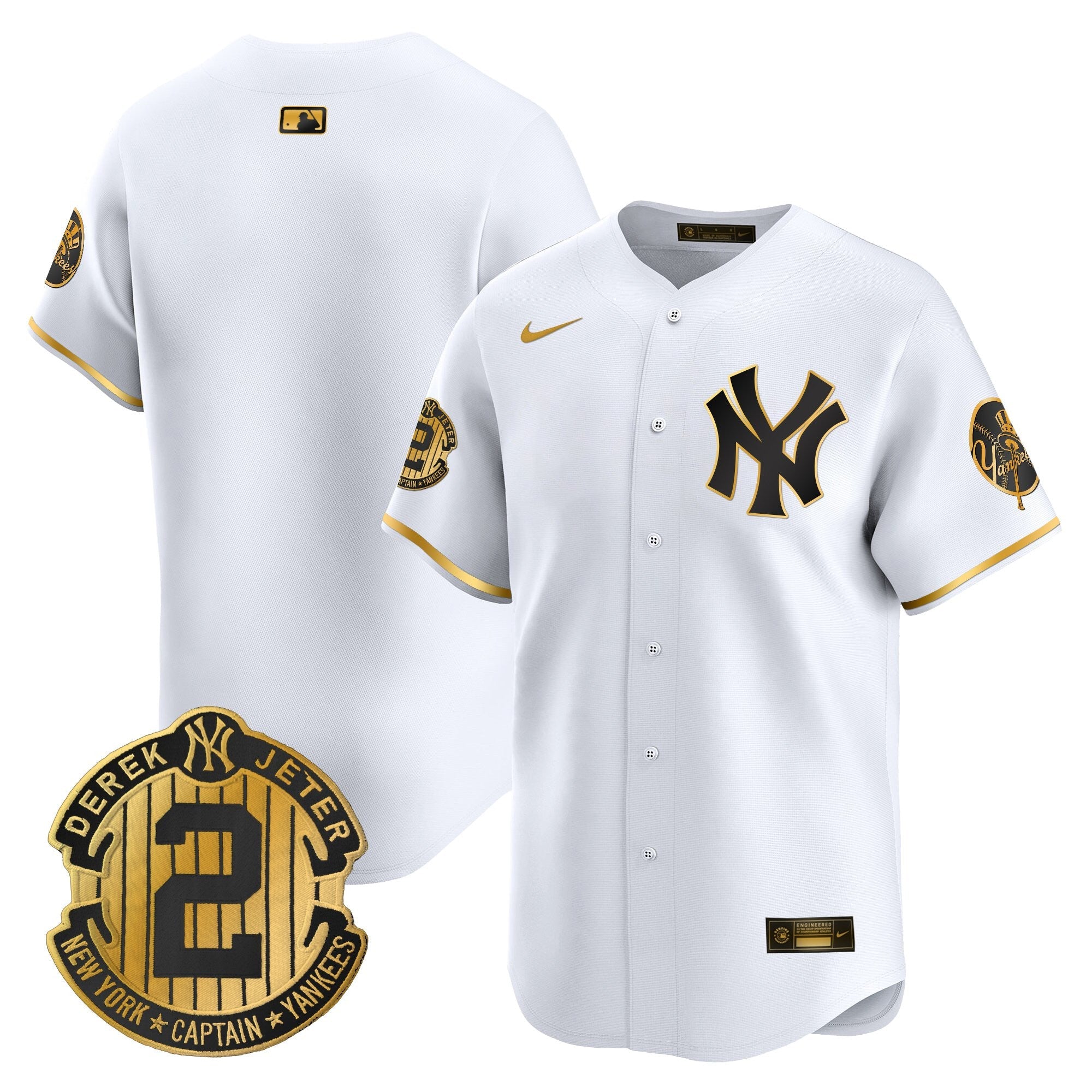 Men’s New York Throwback Vapor Premier Limited Jersey – Derek Jeter Patch